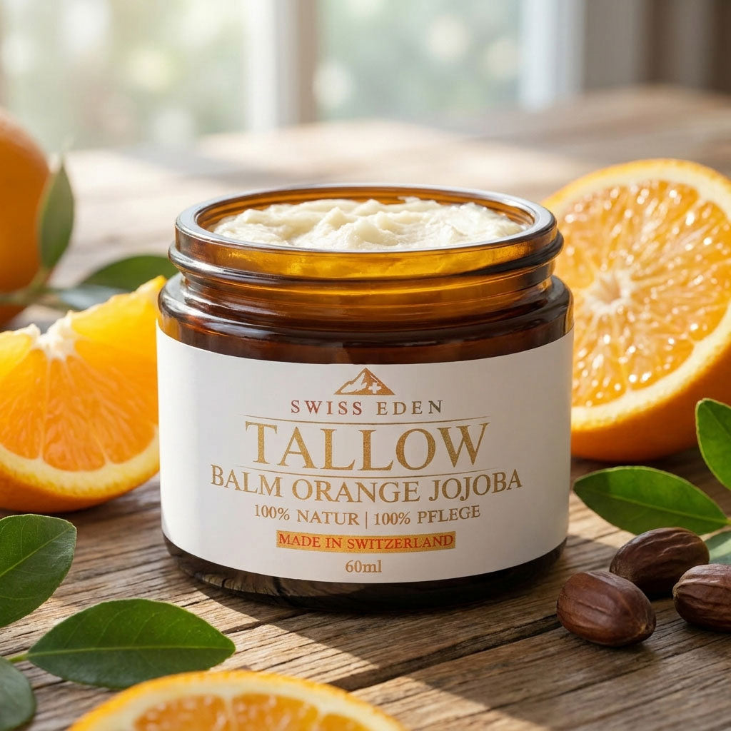 Schweizer Bio Tallow Balm - Limitierte Pflege mit Orangenduft und Jojoba von Swiss Eden